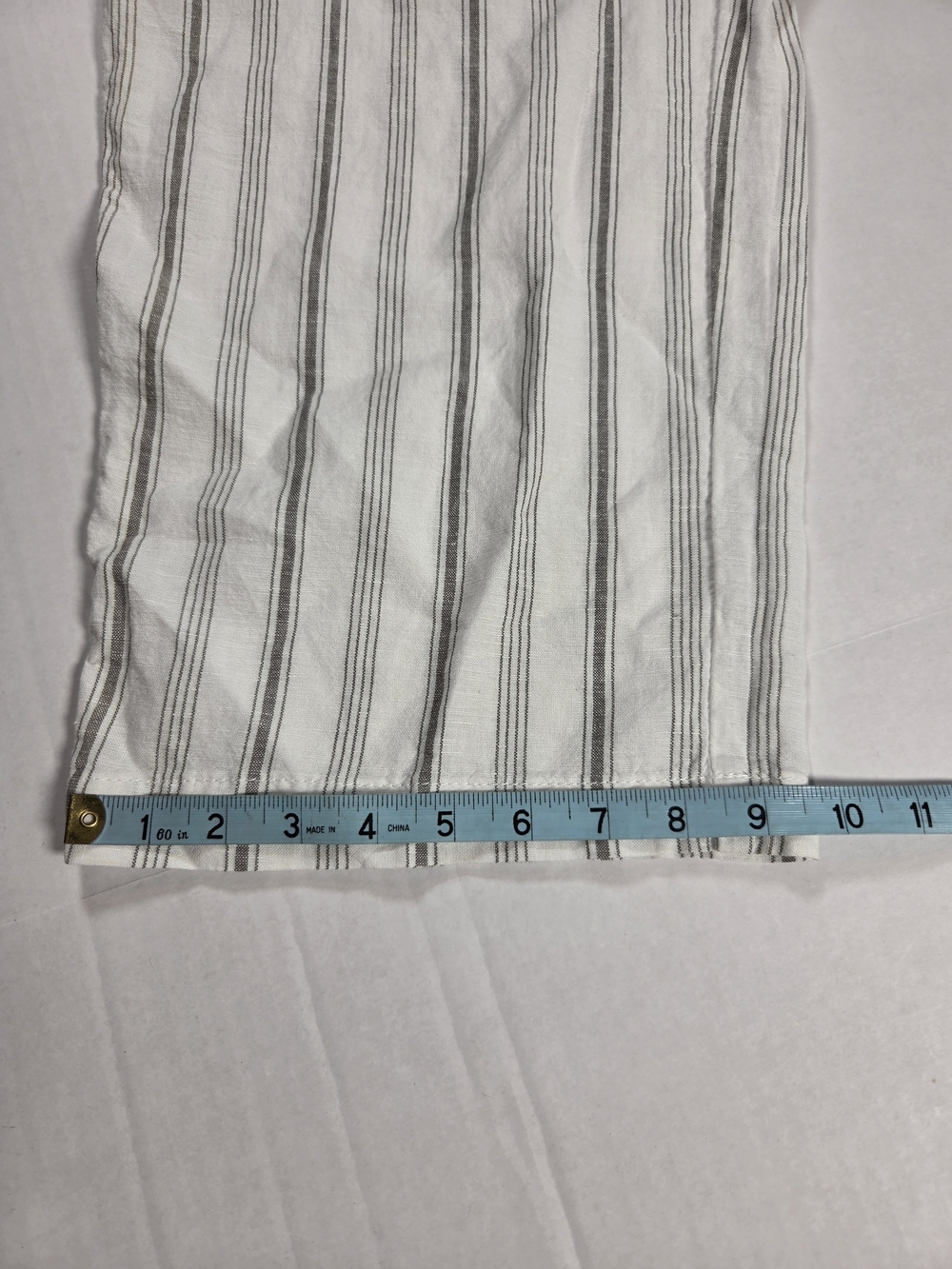 Liz Clairborne Womens L Crop Striped Paperbag Waist Wide-Leg Pants - White/Gray - Picture 9 of 11